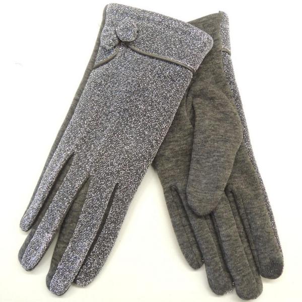 Handschuh Glitzer m. Touch - 807/GRAU