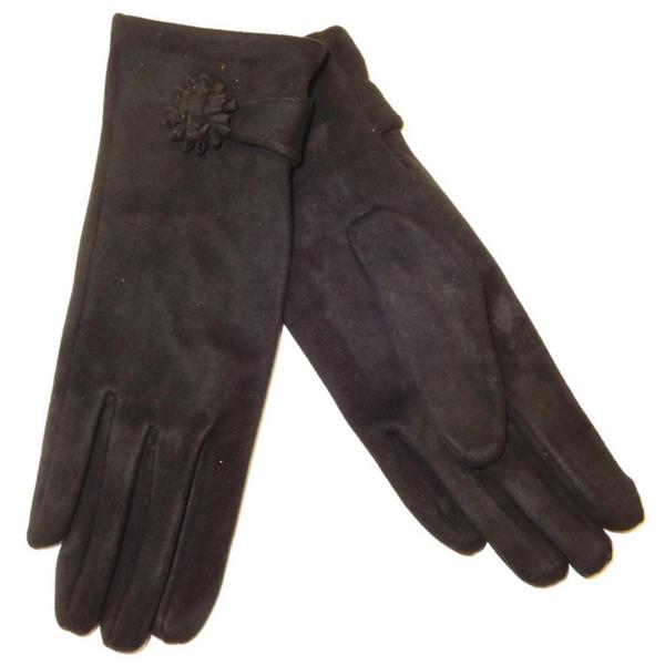 Handschuh m. Blume - 901/SCHWARZ