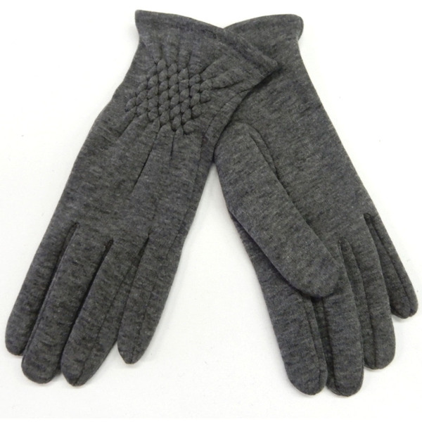 Handschuh gesmokt - 807/GRAU