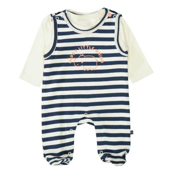 Kn.-Strampler+Shirt - 606/INDIGO STR.