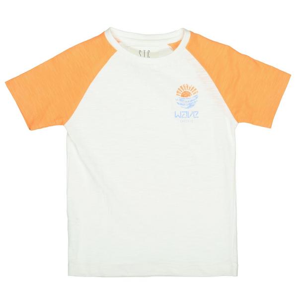 Kn.-T-Shirt,SLIM - 438/OFFWHITE/SUN ORANGE