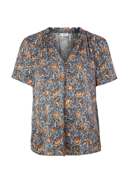 Bluse kurzarm - 68A7/petrol AOP