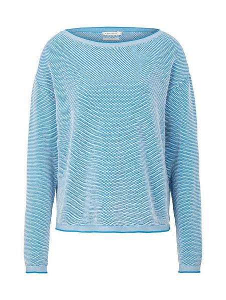 Knit pullover with structure - 30439/blue bubble s