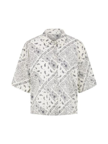 relaxed shirt blouse - 30202/white blue bandana pr