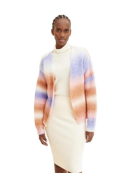 open knit cardigan - 30199/soft multicolor stripe