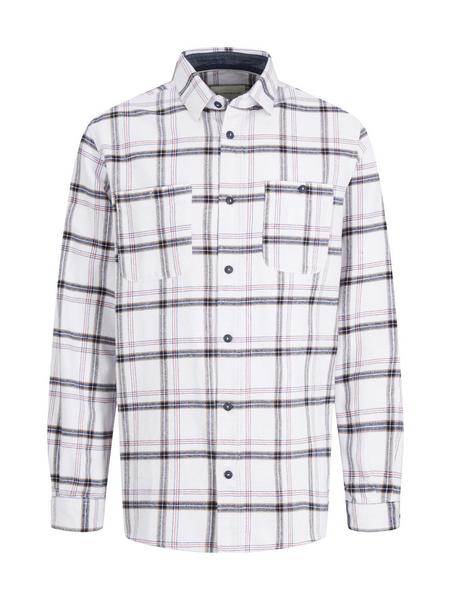 comfort checked shirt - 30740/off white colorful c