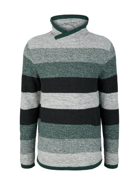 color flow snood pullover - 30905/green off white