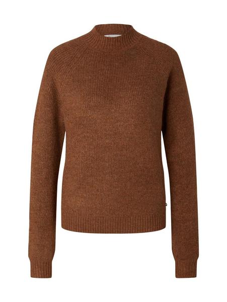 cozy mock neck pullover - 30965/mid brown melange