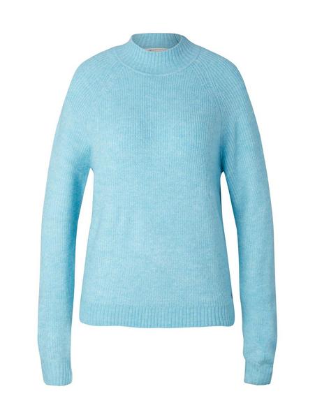cozy mock neck pullover - 30964/blue volatge melan