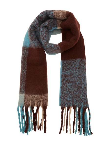 cozy brushed scarf - 30971/aqua brown check