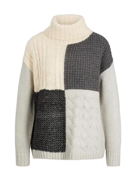 Knit turtleneck patched - 30808/grey patched desig