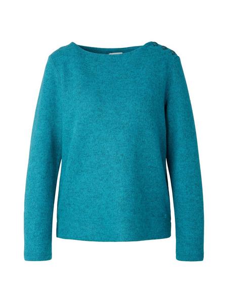 cozy rib Sweatshirt - 30561/teal blue melange
