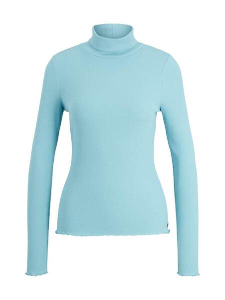 rib turtelneck T-Shirt - 30271/bright reef blue