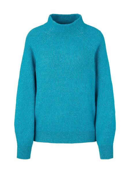 Knit pullover plated ribs - 13222/Pastel Teal