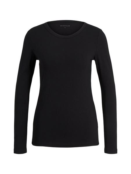 T-shirt longsleeve crew neck - 14482/deep black