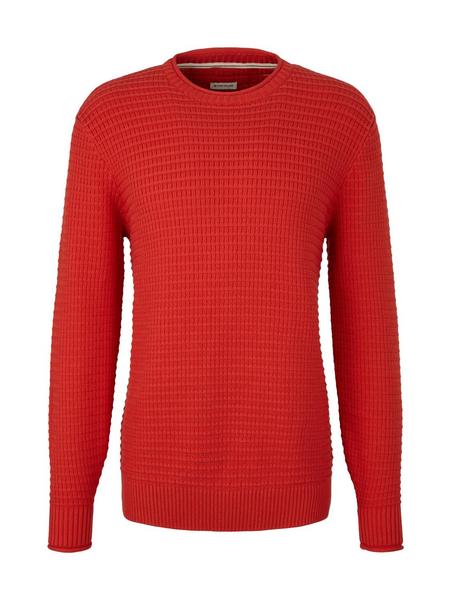 heavy structured knit pullover - 11311/Molten Lava