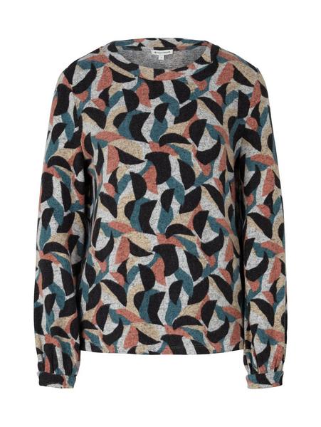 volume sleeve T-shirt - 30720/shapes design cosy f