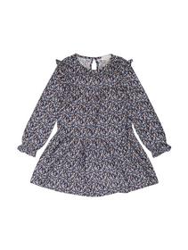 allover printed ruffle dress