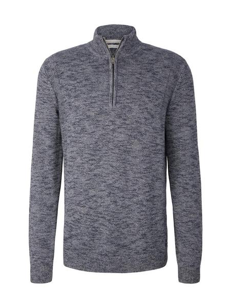 modern basic knitted troyer - 30819/navy white inj