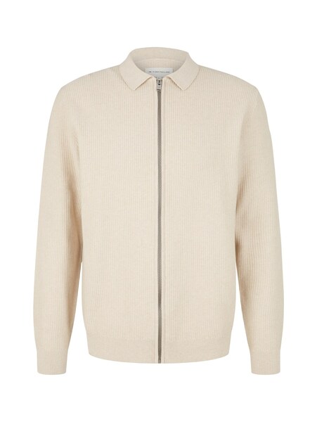 structured knit jacket - 13523/cargo beige melange