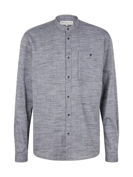 relaxed slubyarn shirt - 31149/black white chambra