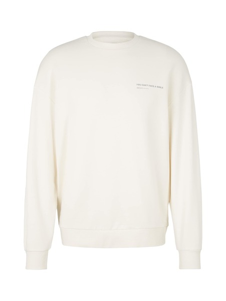relaxed crewneck with print - 12906/Wool White