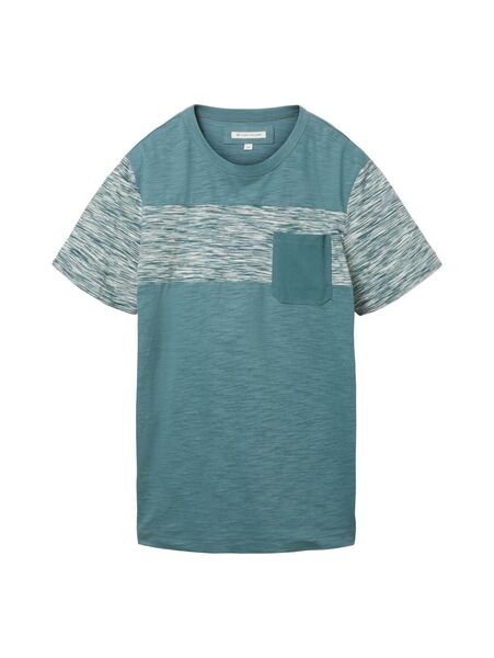 T-Shirt mit Einsatz in Melange-Optik