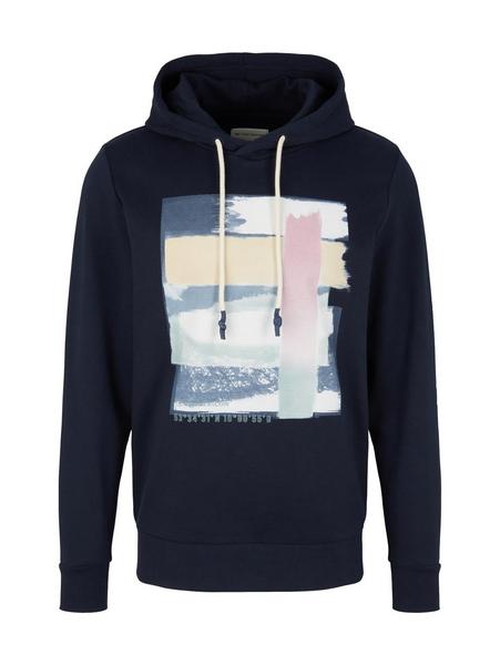 printed hoodie sweatshirt - 10668/sky captain blue