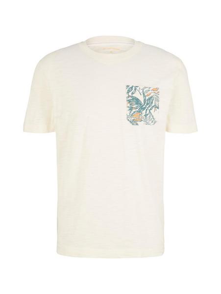 t-shirt with printed pocket - 18592/vintage beige