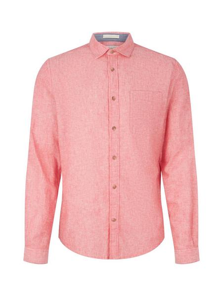 cotton linen shirt - 31234/soft berry red chambray