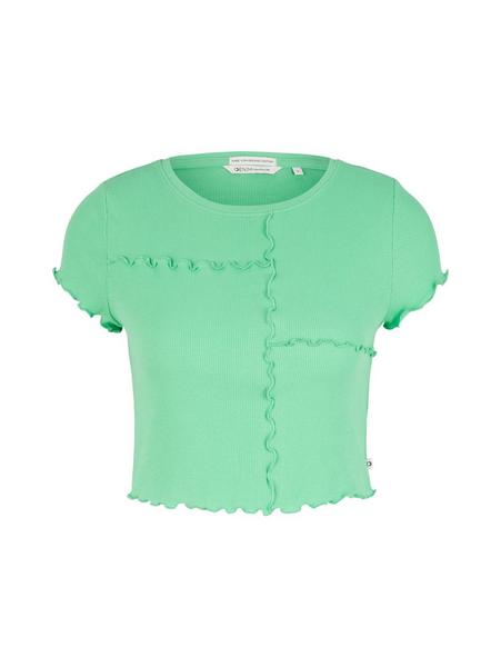 cropped T-Shirt w. cutlines - 11052/strong green