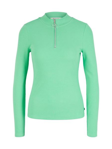 Langarmshirt mit Troyer Kragen