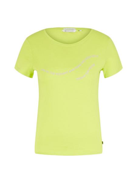 T-Shirt wavy chest print - 24702/neon lime