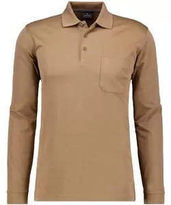 Softknit-Polo mit Brusttasche, Langarm