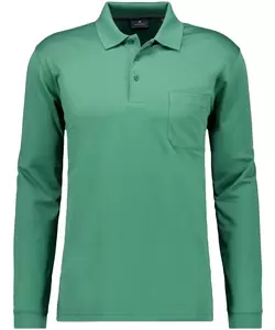 Softknit-Polo mit Brusttasche, Langarm