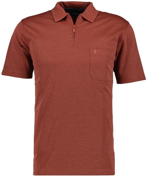 RAGMAN Softknit-Polo mit Zip, fein gestreift