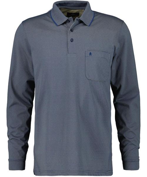 Polo button LS - 719/blau-grau