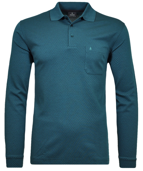 Polo button LS - 357/dunkelgr