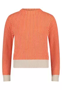 Strickpullover Kurz 1/1 Arm - 1831/Cream/Orange