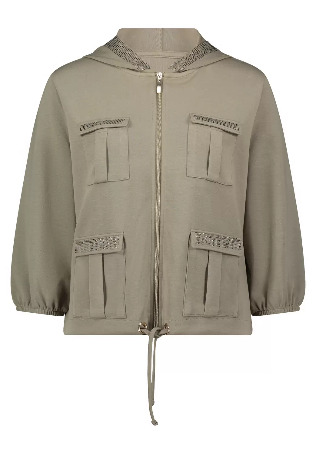 Sweat Jacke Kurz 3/4 Arm