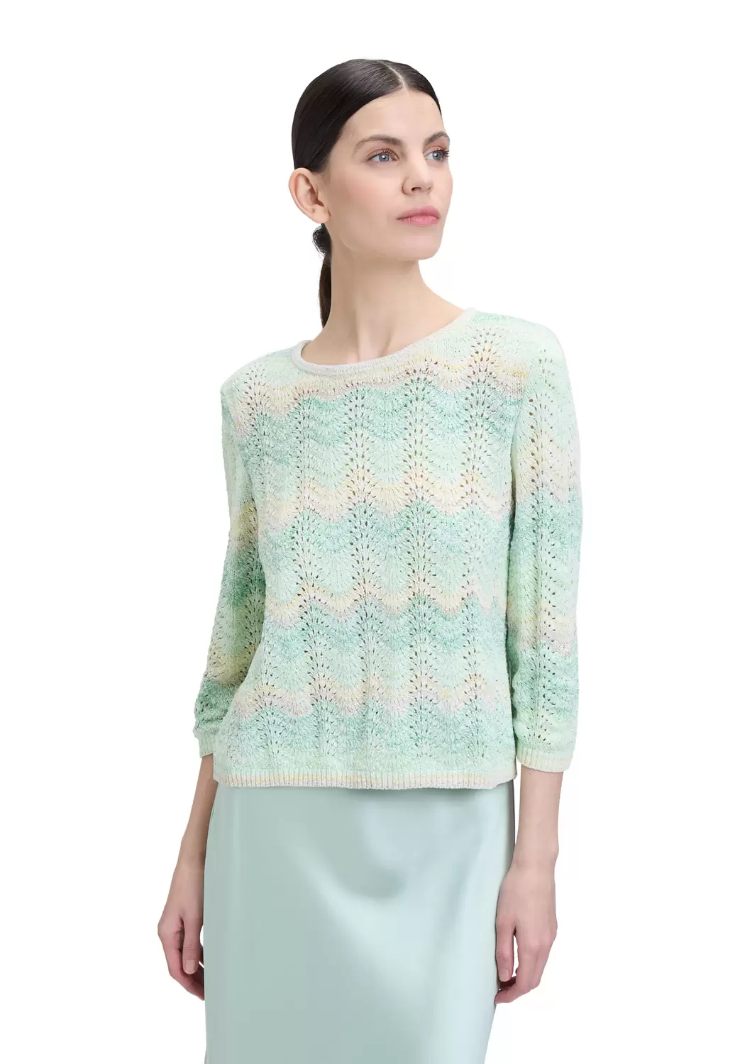 Lochstrick-Pullover