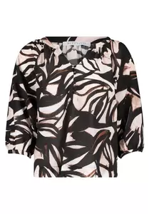 Bluse Kurz 3/4 Arm - 9818/Black/Nature