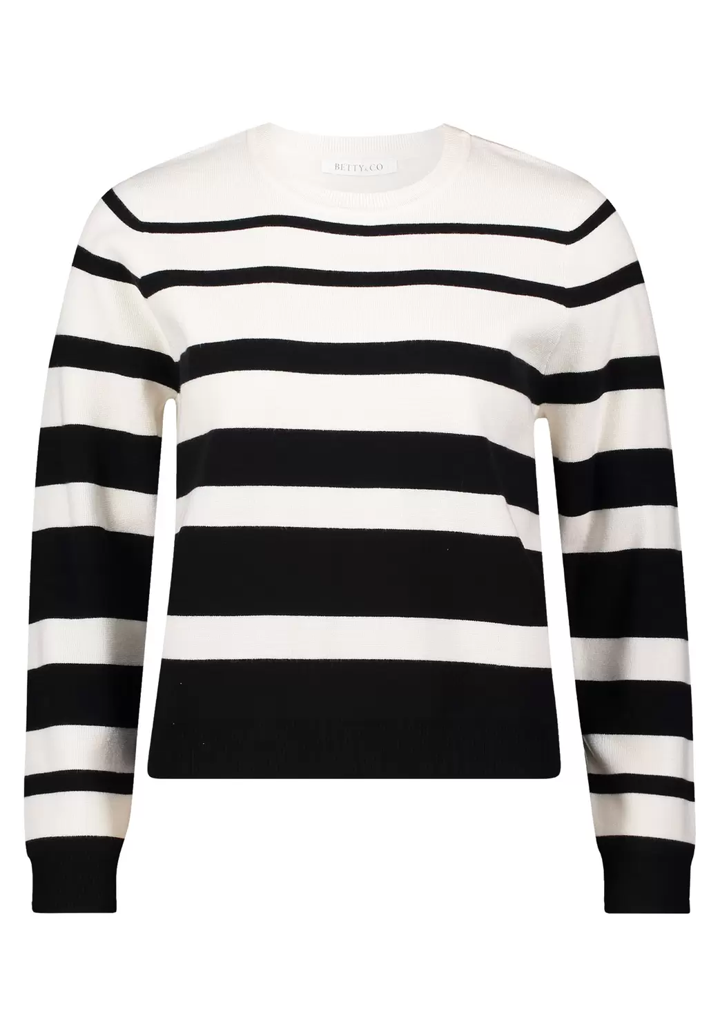 Strickpullover Kurz 1/1 Arm - 9812/Black/Cream