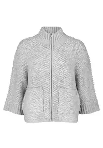 Strickjacke Kurz 3/4 Arm - 9708/Light Silver Melan