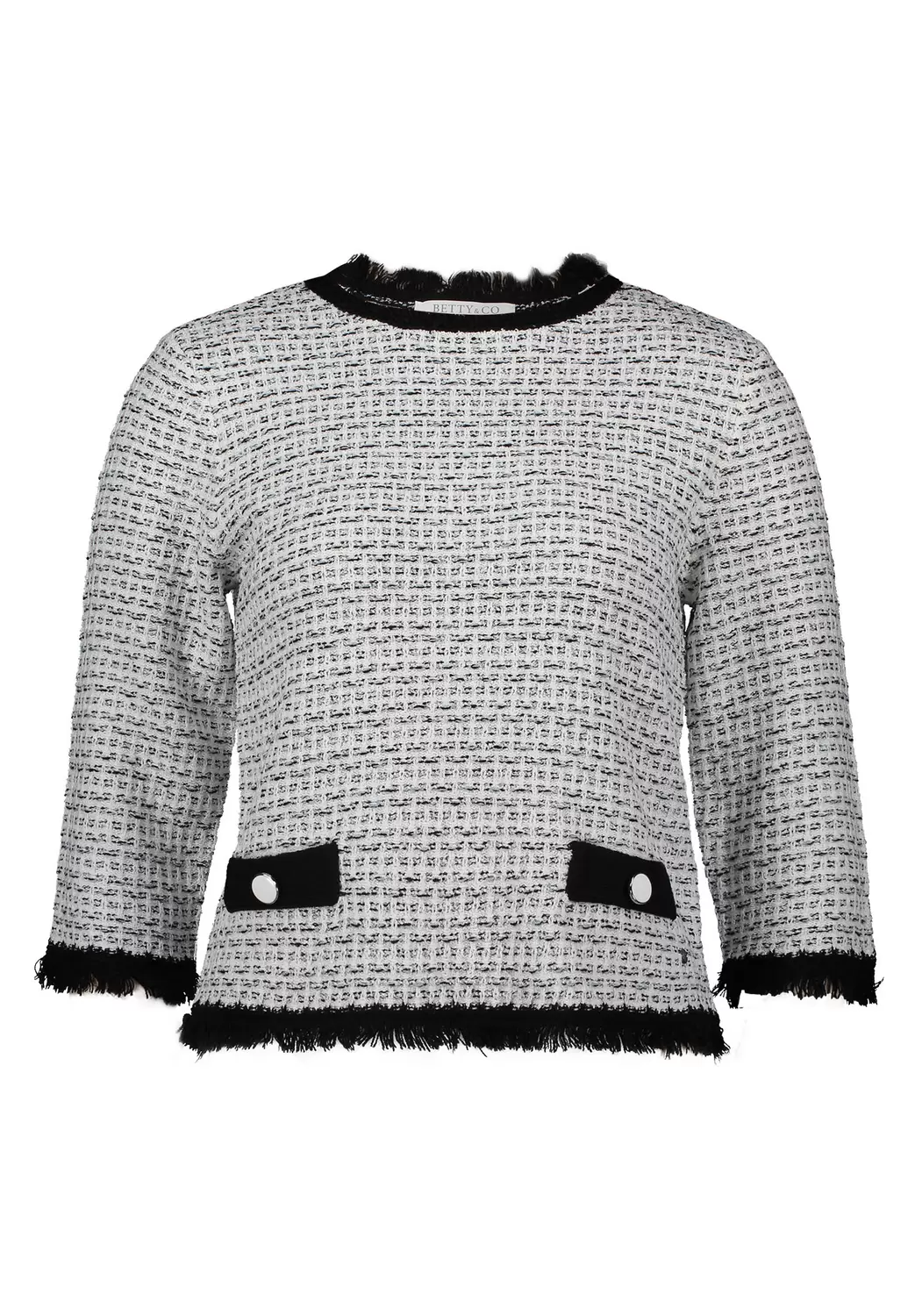 Strickpullover Kurz 3/4 Arm - 1891/Cream/Black