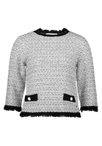 Strickpullover Kurz 3/4 Arm - 1891/Cream/Black