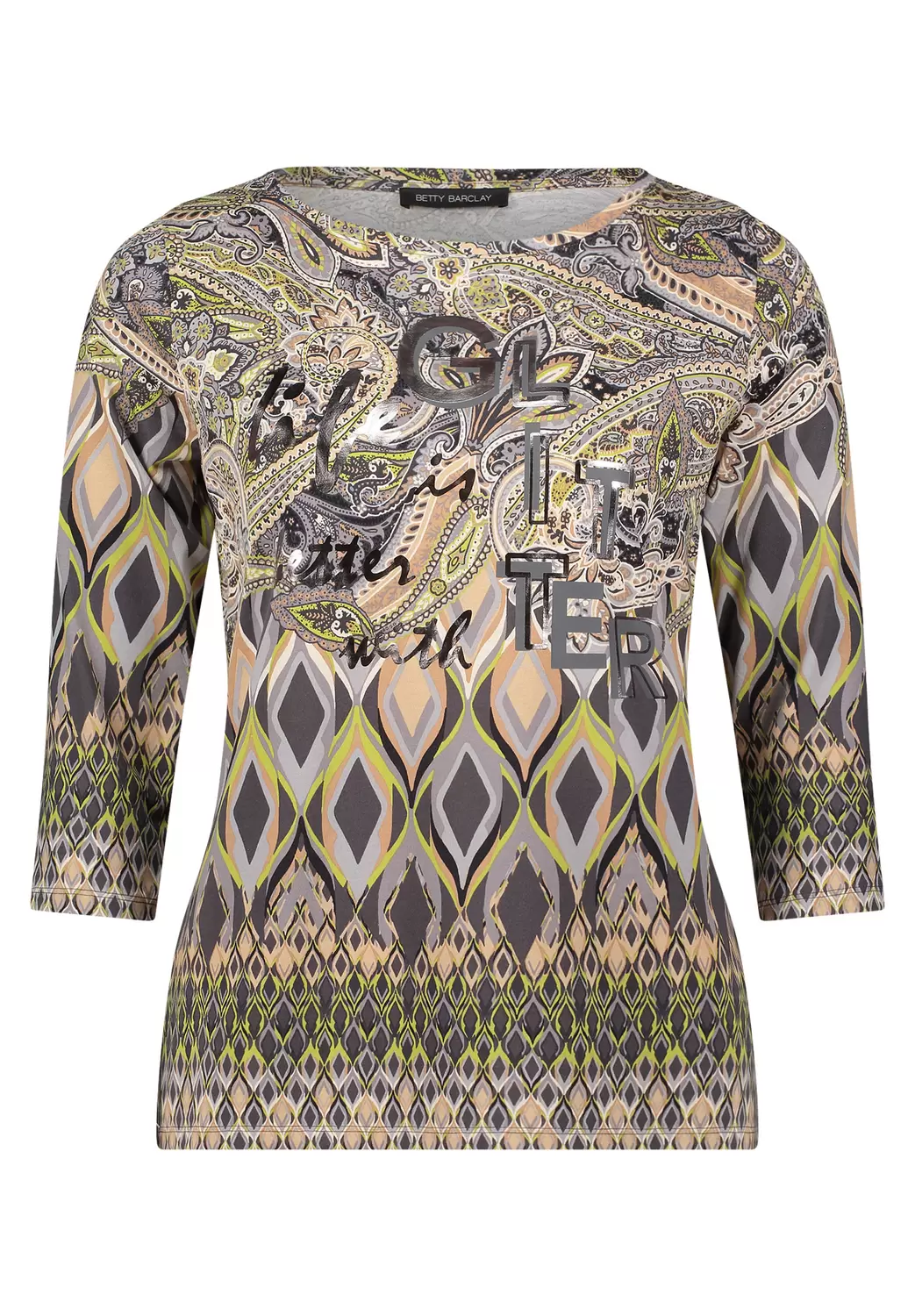 Shirt Kurz 3/4 Arm - 9876/Grey/Beige