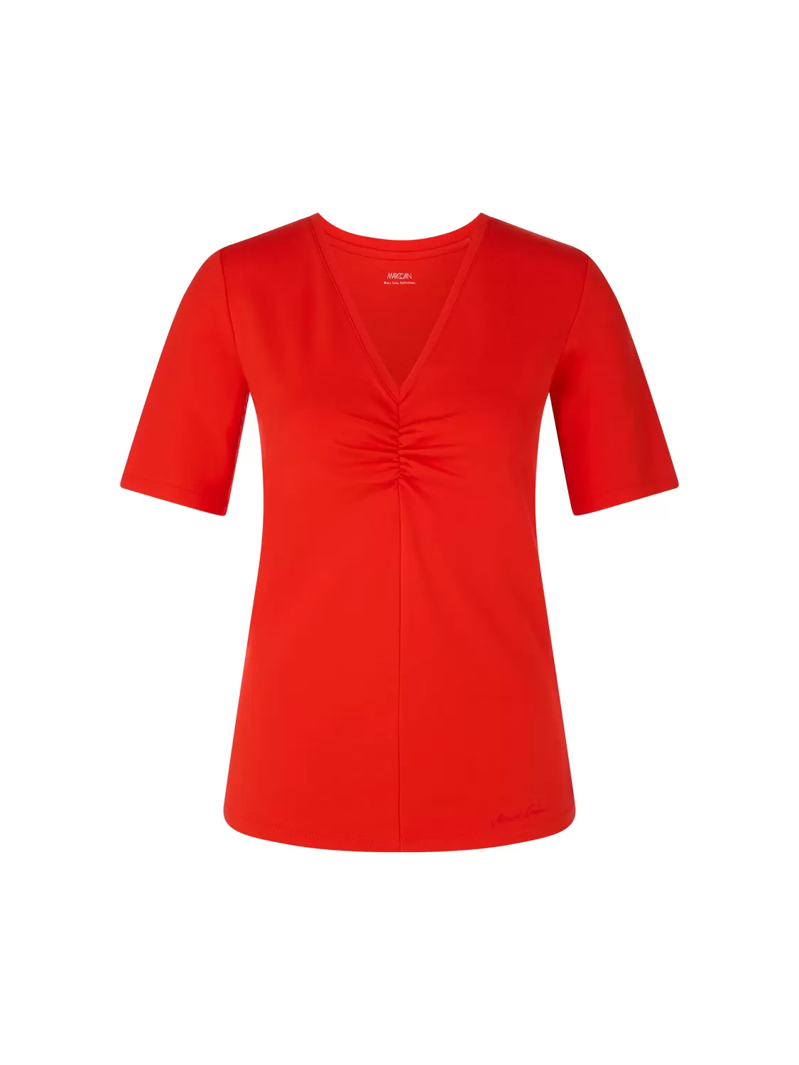 Feminines uni T-Shirt mit Raffung