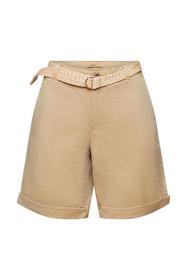 Shorts mit Raffia-Flechtgürtel