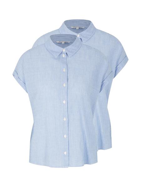 striped shortsleeve shirt - 26661/small blue white